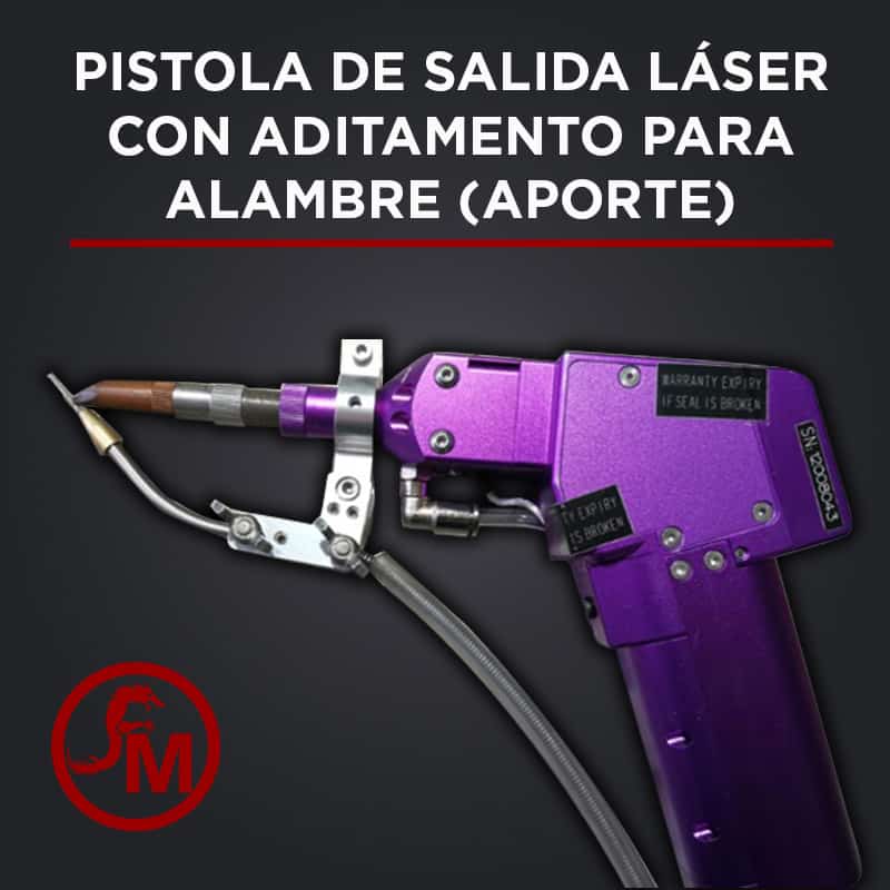pistola de salida laser con aditamento para alambre de aporte de soldadura pistola de salida laser con aditamento para alambre de aporte de soldadura